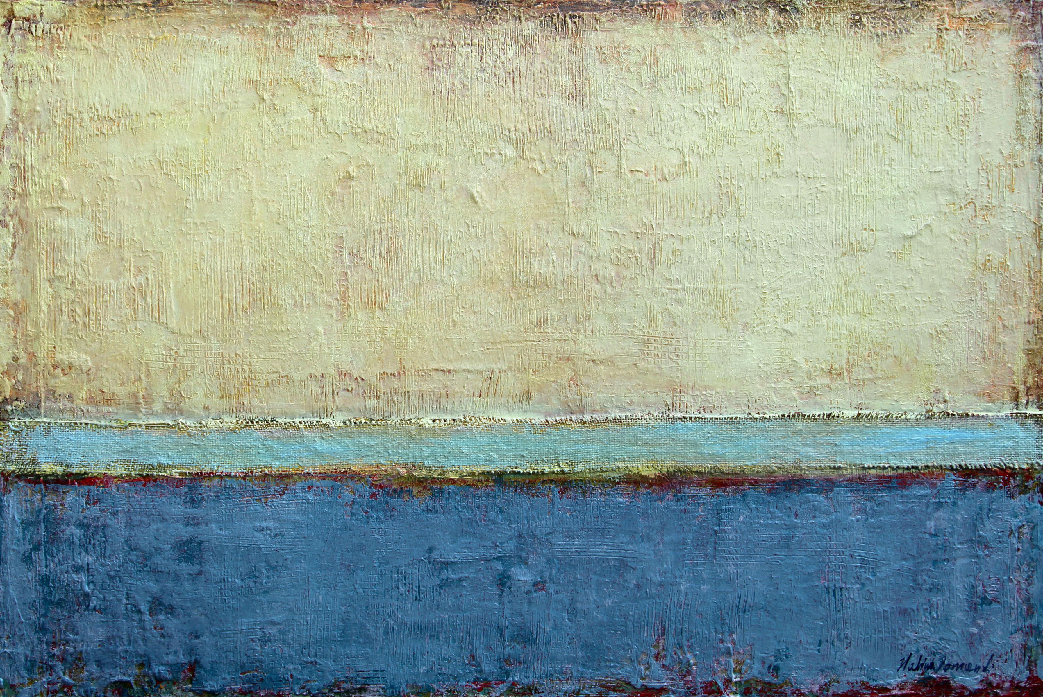 Klarheit (Beige), Abstract Painting, von Halina Domanski
