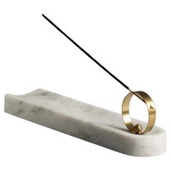 Halka Brass & White Marble Incense Burner