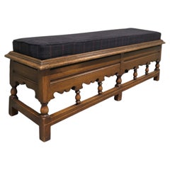 Hall Bench Boot Store or Tweed Window Seat A handsome country piece