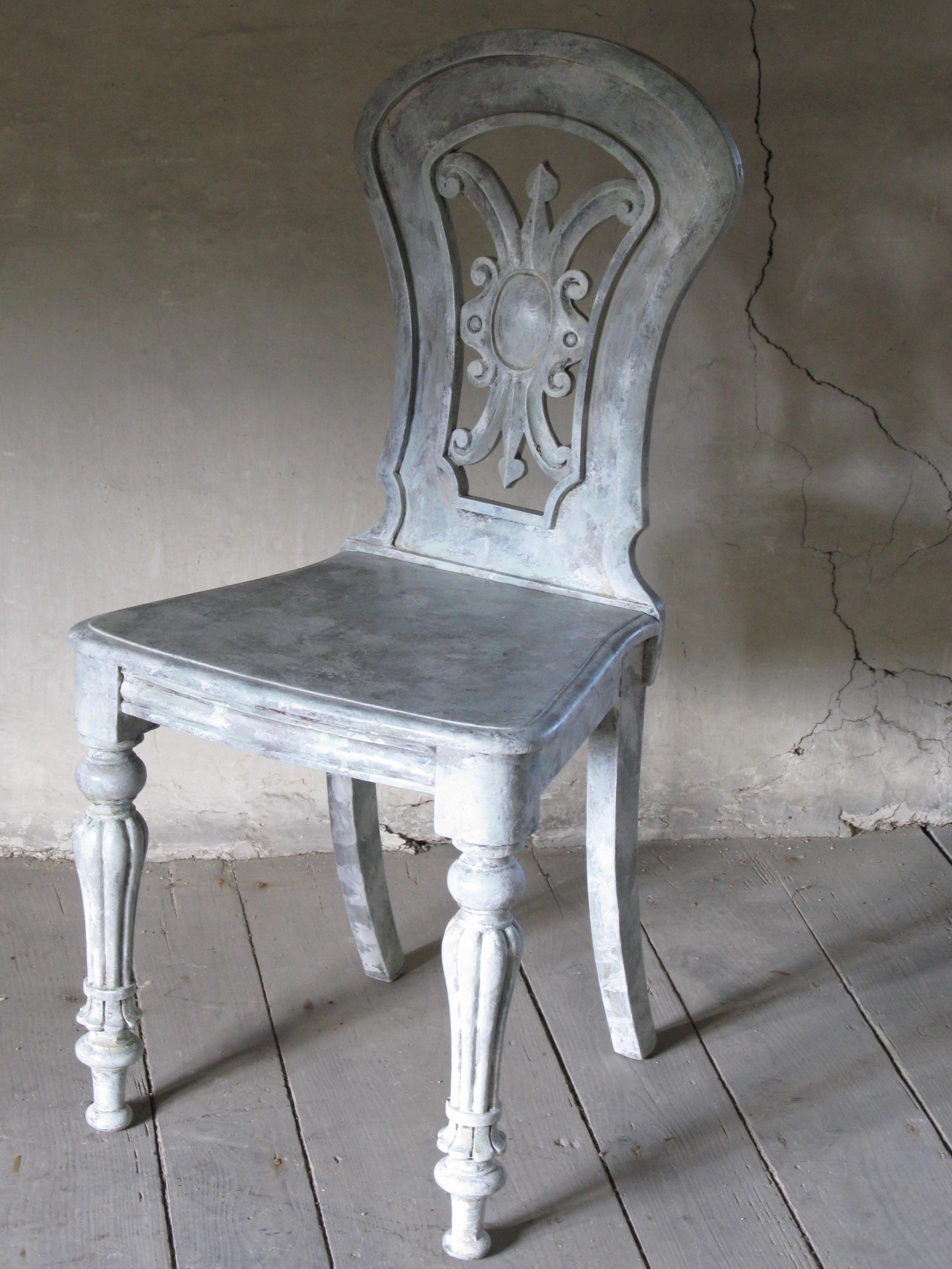 Cold-Painted Hall Chair, Side Chair, Decorative Chair For Sale