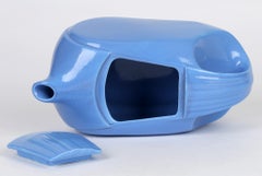 Jarra esmaltada azul del frigorífico Westinghouse Art Decó de la empresa Hall China