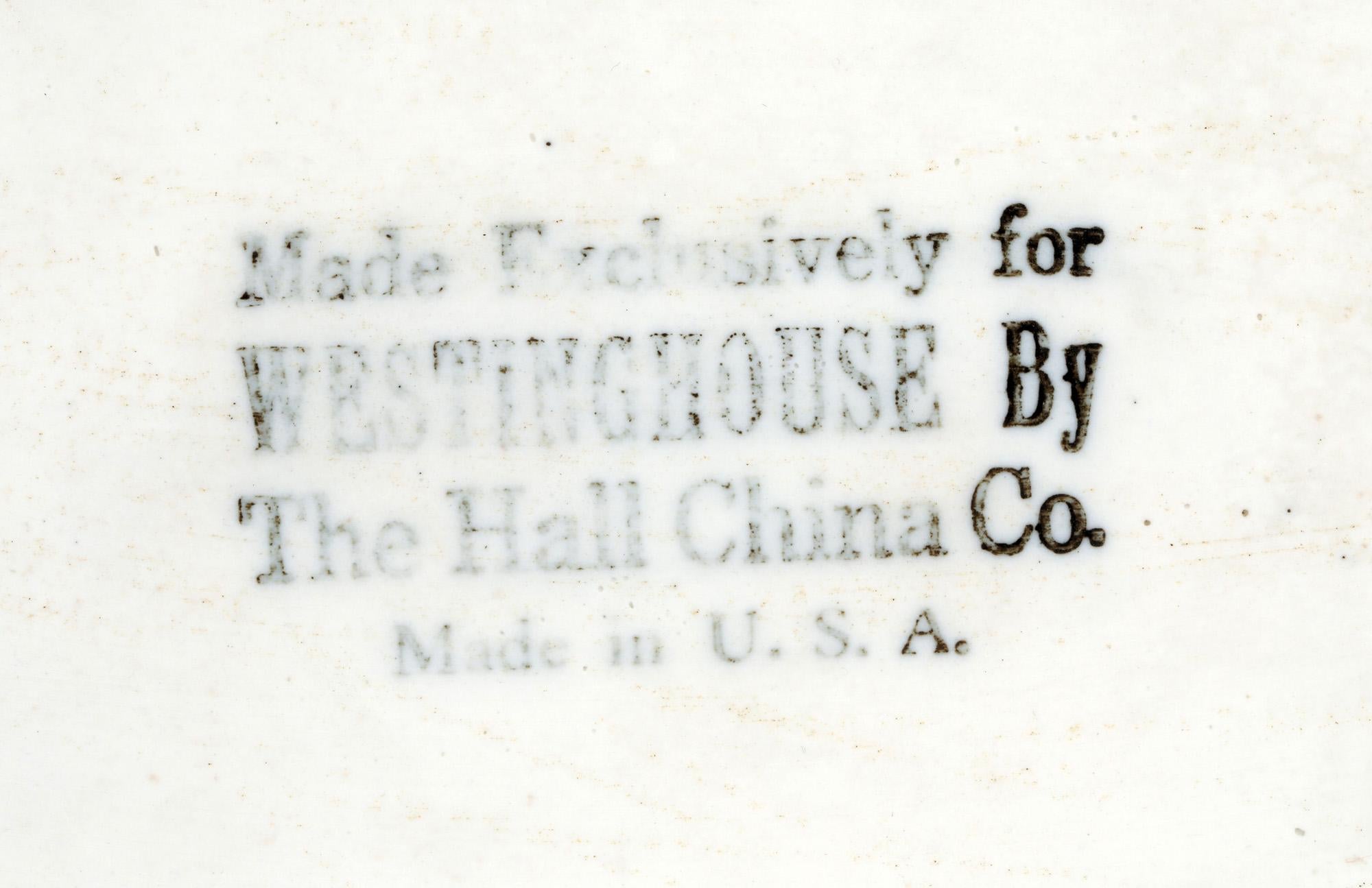 American Hall China Company Art Deco Westinghouse Refrigerator Blue Glazed Pitcher For Sale