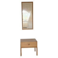 Hall furniture, mirror and drawer. Cabinet in oak by Kai Kristiansen 1960's