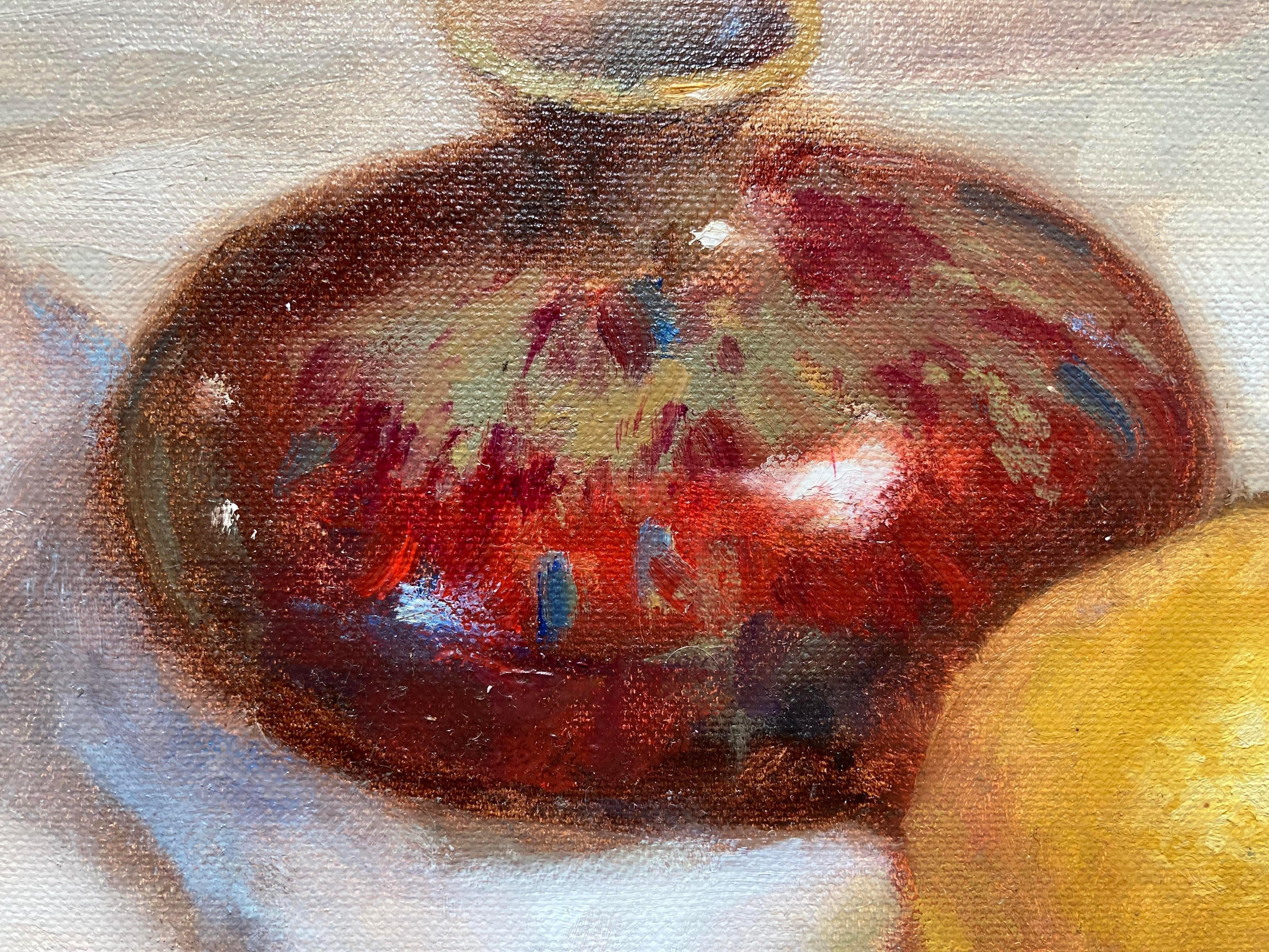 Limón con Jarrón Escarlata - Painting de Hall Groat II