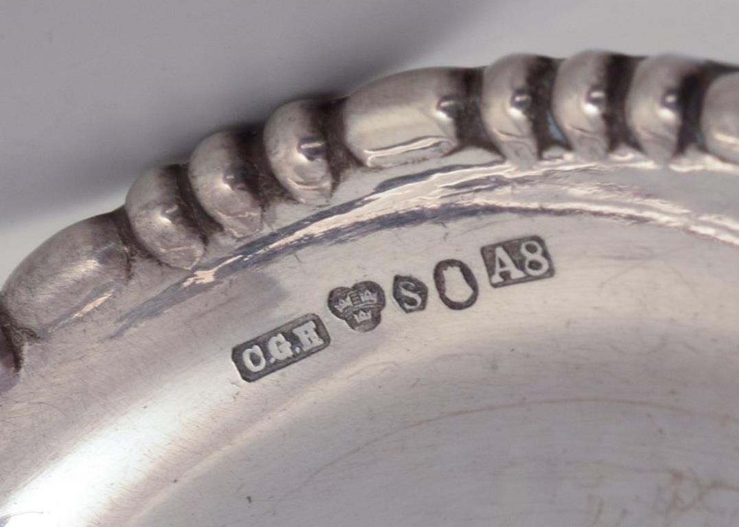 Hallberg, Proveedor de la Corte Real Sueca. Doce posavasos de cristal plateado. Silver en venta