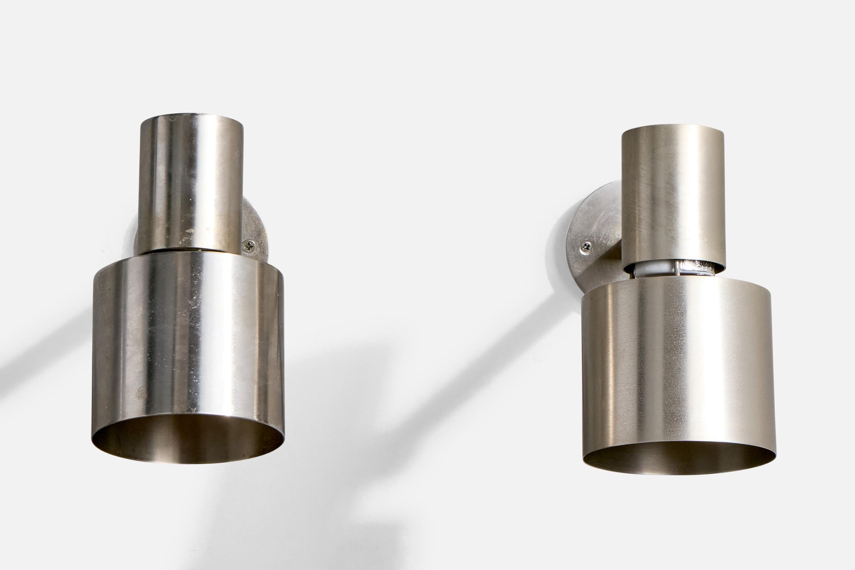 Mid-Century Modern Halldor Gunnløgsson, Wall Lights, Steel, Denmark, 1958 For Sale