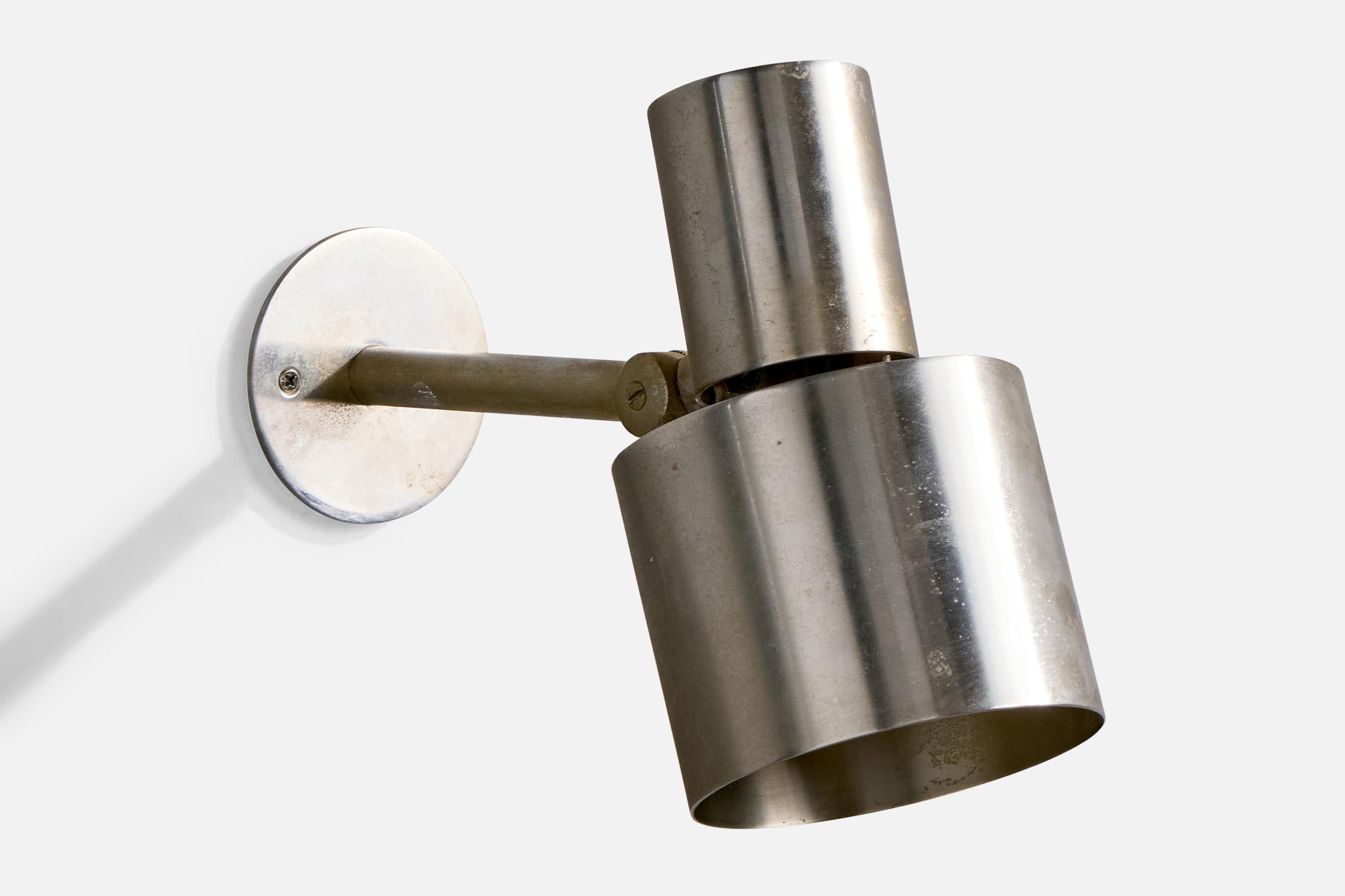 Danish Halldor Gunnløgsson, Wall Lights, Steel, Denmark, 1958 For Sale
