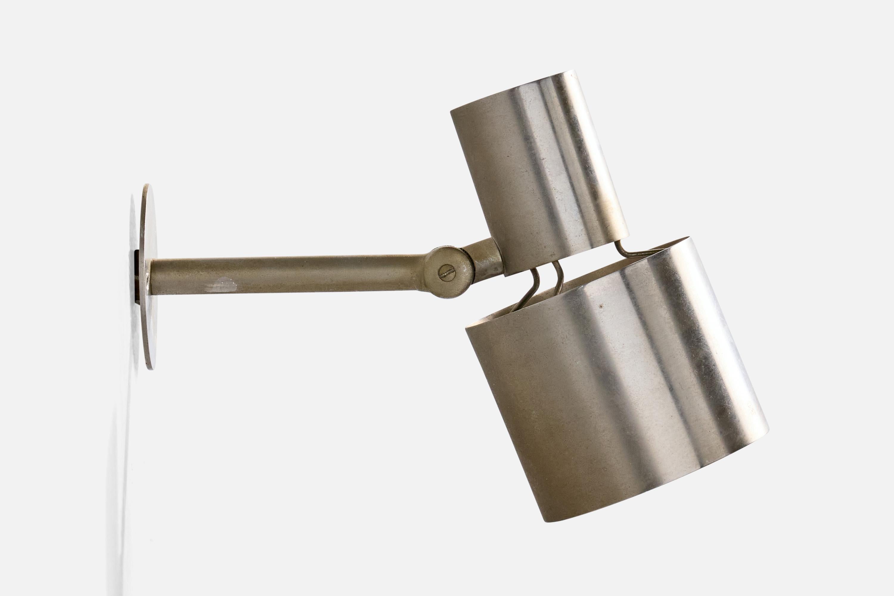 Halldor Gunnløgsson, Wall Lights, Steel, Denmark, 1958 In Good Condition For Sale In High Point, NC