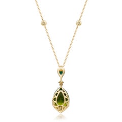 Halle 14K Yellow Gold Pear-Cut Peridot Earring