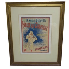 Halle Aux Chapeaux Framed Poster by Jules Cheret 1895