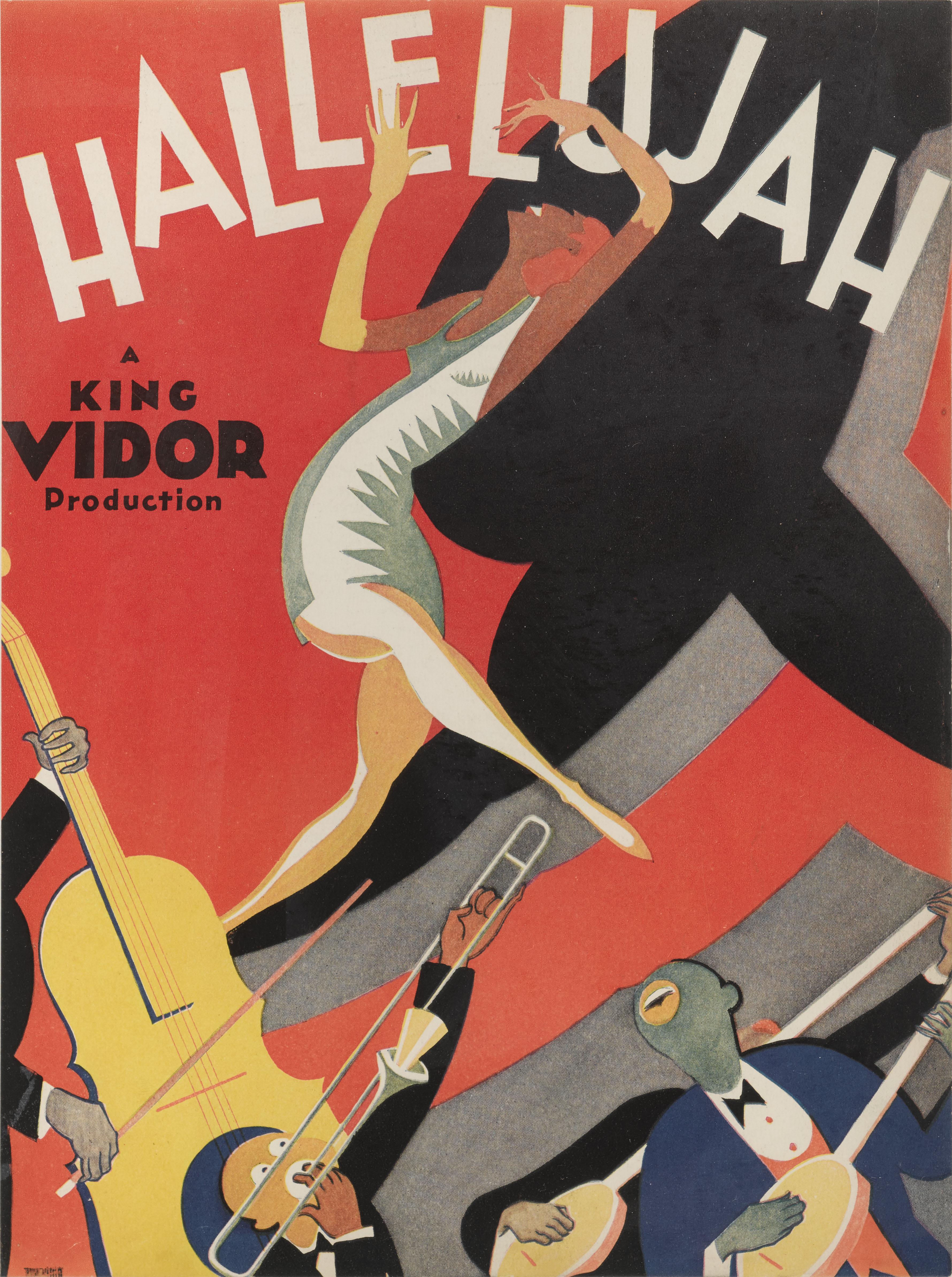 Original US Trade advertisement for the 1929 pre-Code Musical Hallelujah directed by King Vidor and starring Daniel L. Haynes, Nina Mae McKinney and William Fountaine.
The wonderful artwork on this piece is by the American caricaturists and