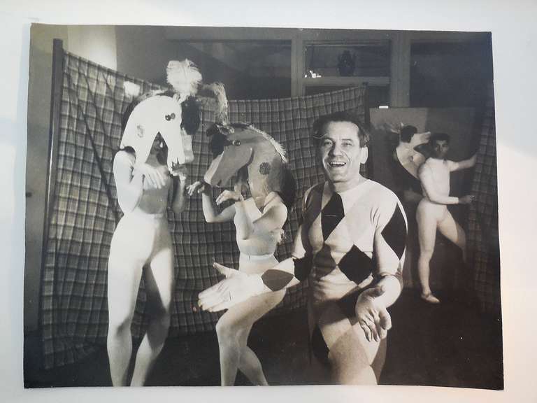 Halley Erskine Black and White Photograph - Wolfgang Roth Bauhaus Dada Circus photo