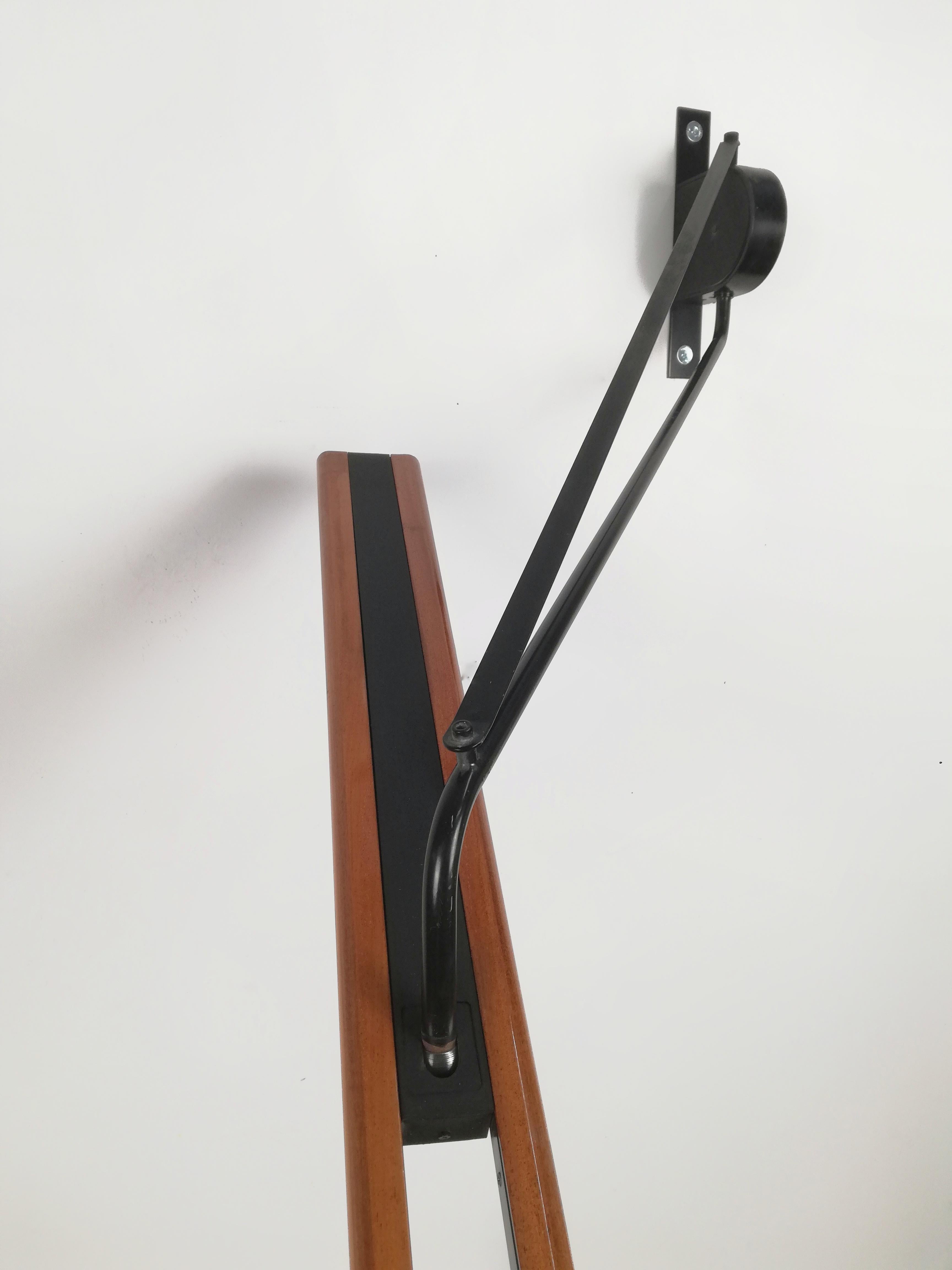 Halley Wall Lamp with Adjustable Arm in Layered Wood by Paf Studio, Italy, 1980s For Sale 1