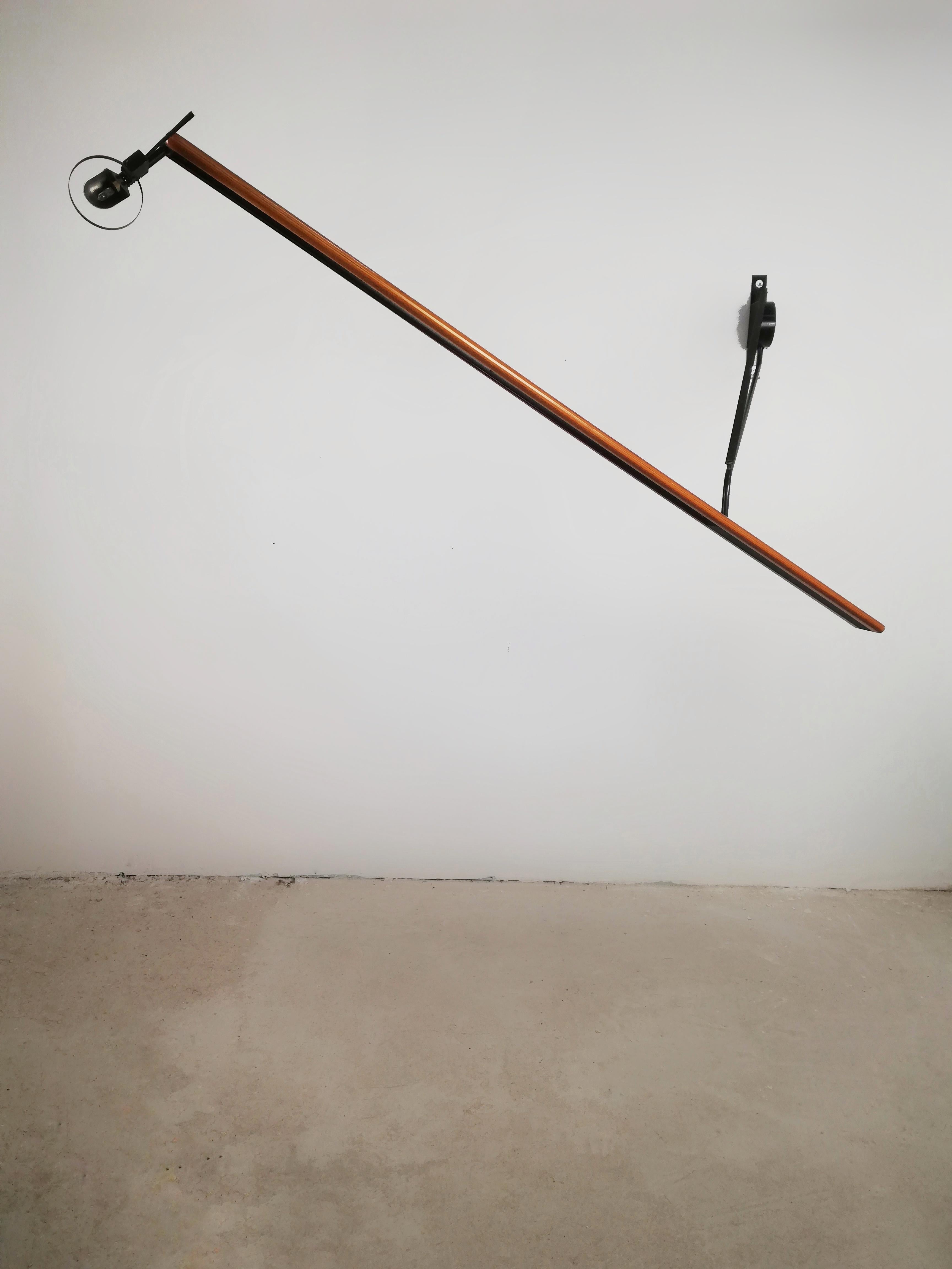 Lacquered Halley Wall Lamp with Adjustable Arm in Layered Wood by Paf Studio, Italy, 1980s For Sale