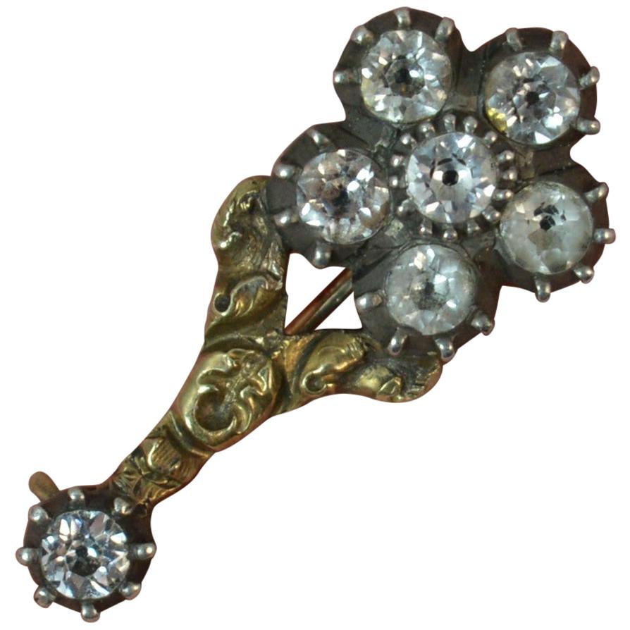 Halley's Comet 12 Carat Yellow Gold and Paste Brooch