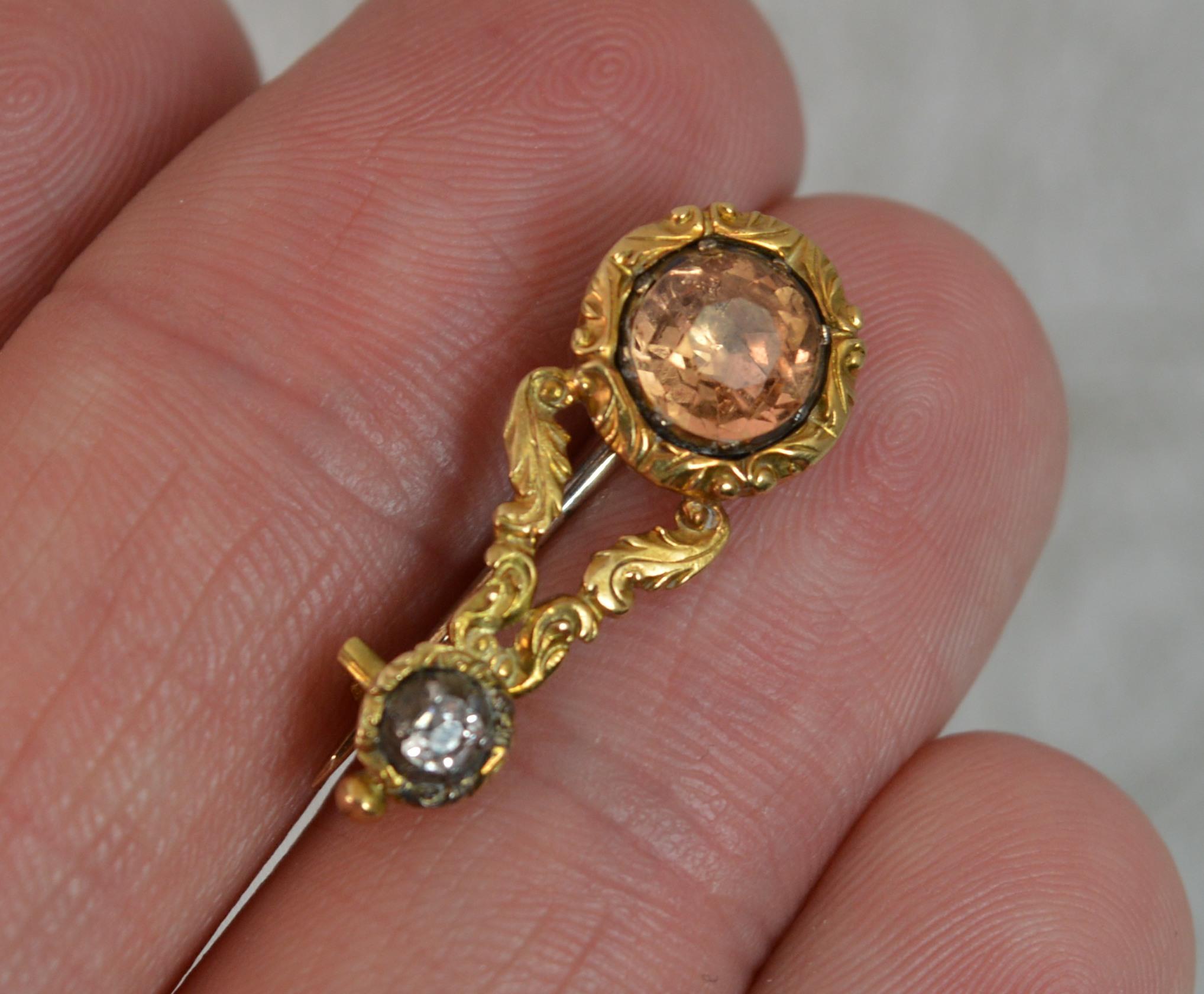 Halleys Comet Foiled Topaz Diamond 18 Carat Gold Brooch In Excellent Condition In St Helens, GB