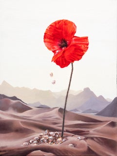 Diamanti in fiore - Quadro originale di realismo floreale - arte moderna surrealista