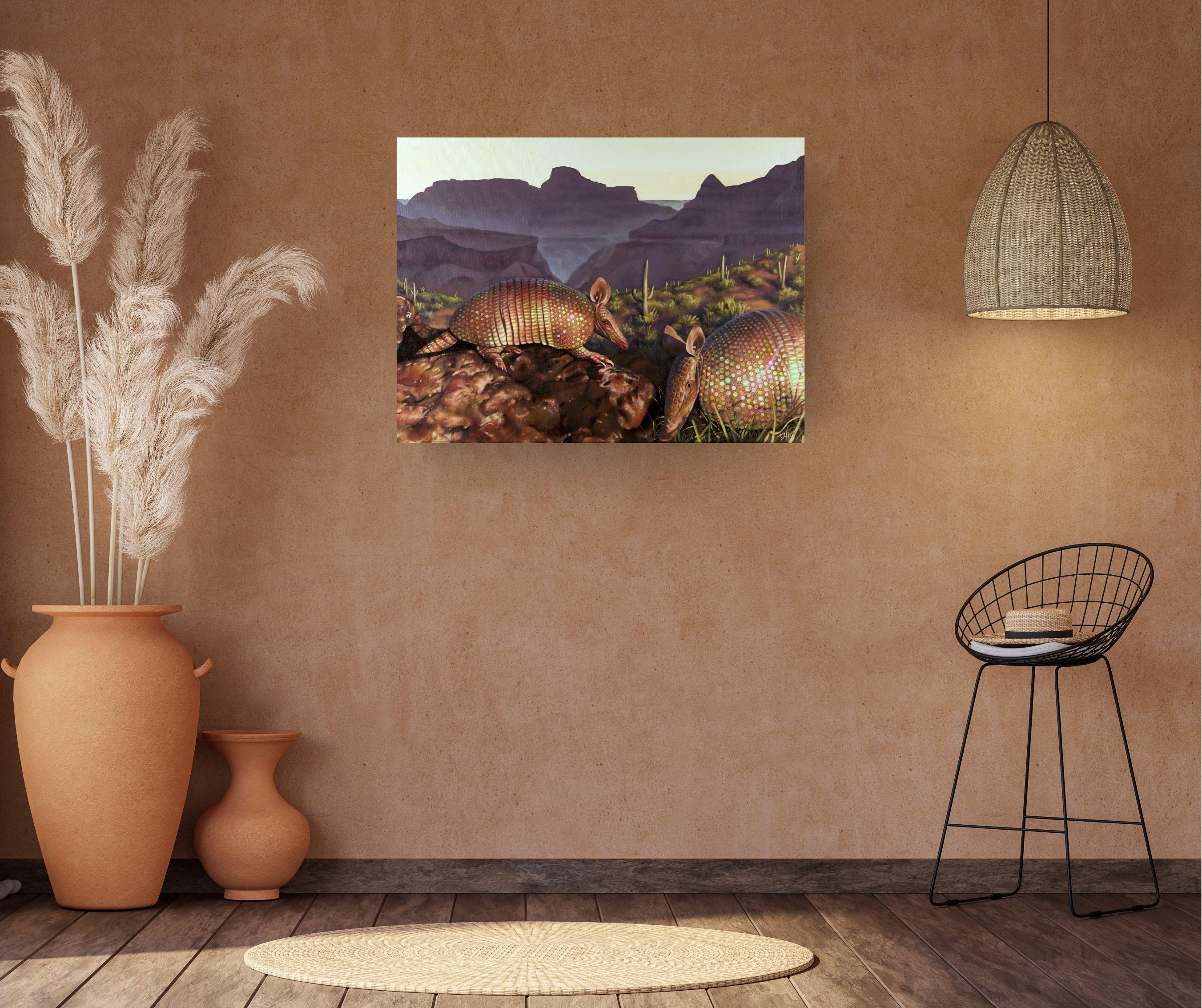 Mirage- Original moderne surrealistische Tiermalerei- Zeitgenössische Kunst – Painting von Hallie Packard