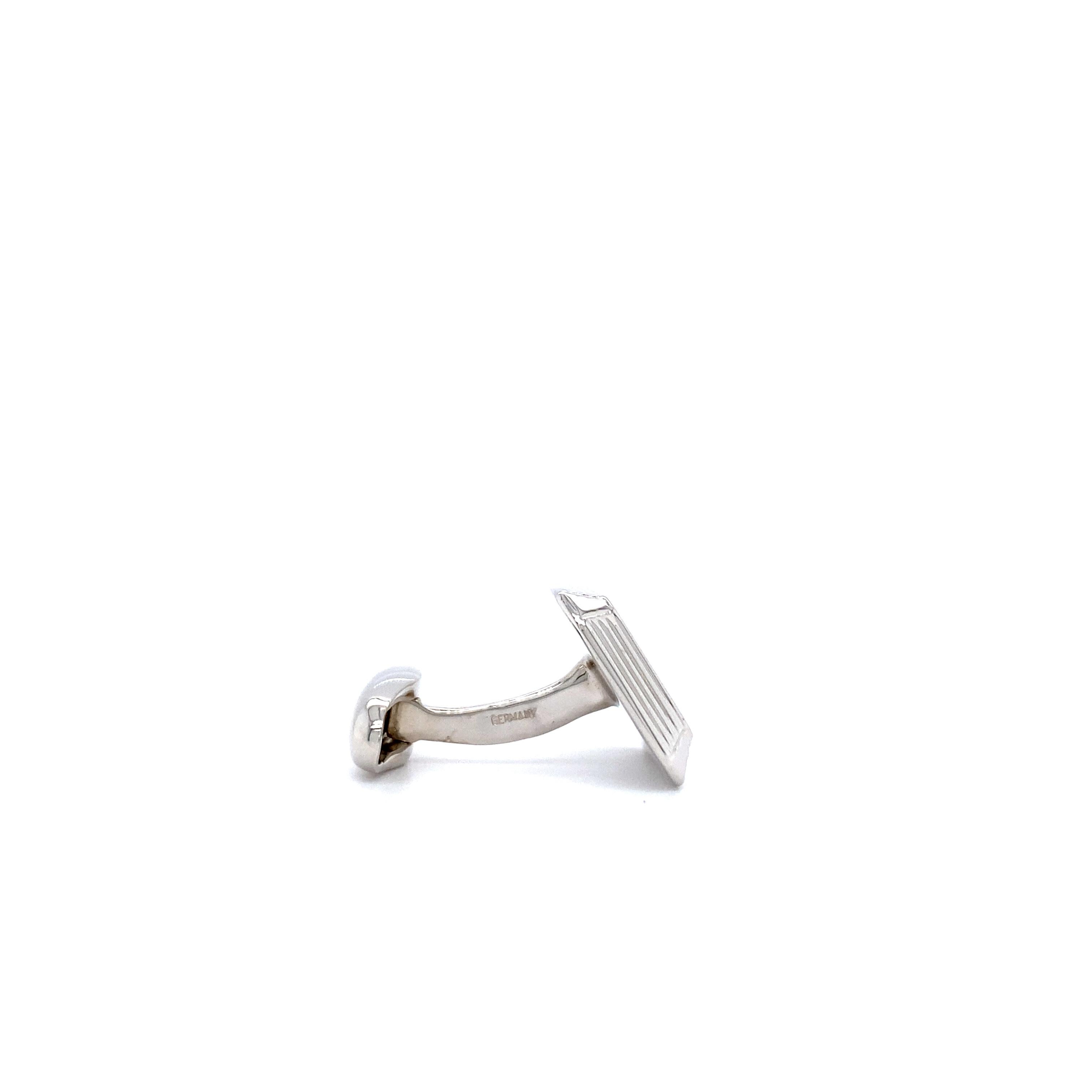 Hallmark Manschettenknöpfe aus Silber, rechteckiger 14 mm x 20 mm (Zeitgenössisch) im Angebot