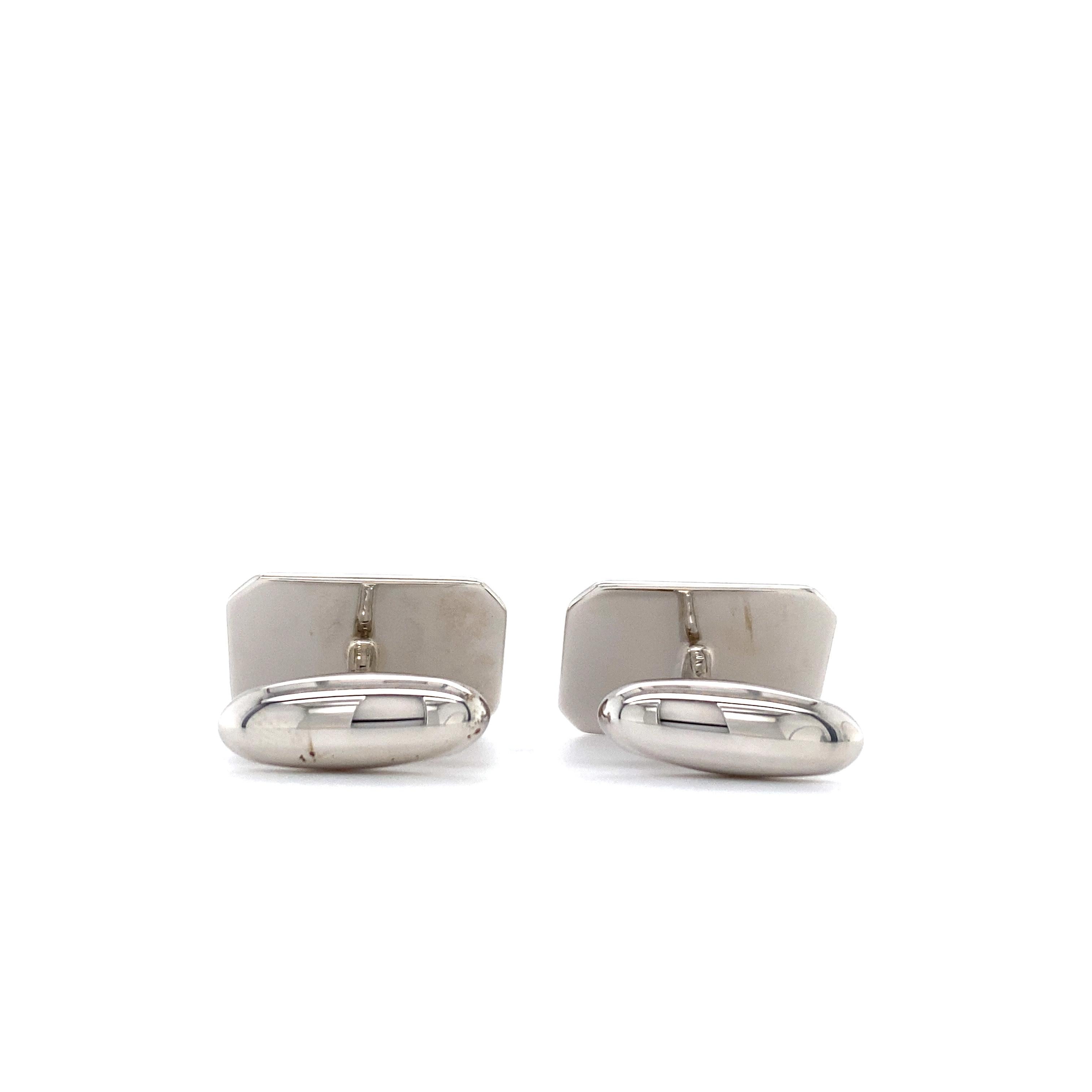 Hallmark Manschettenknöpfe aus Silber, rechteckiger 14 mm x 20 mm im Zustand „Neu“ im Angebot in Pforzheim, DE