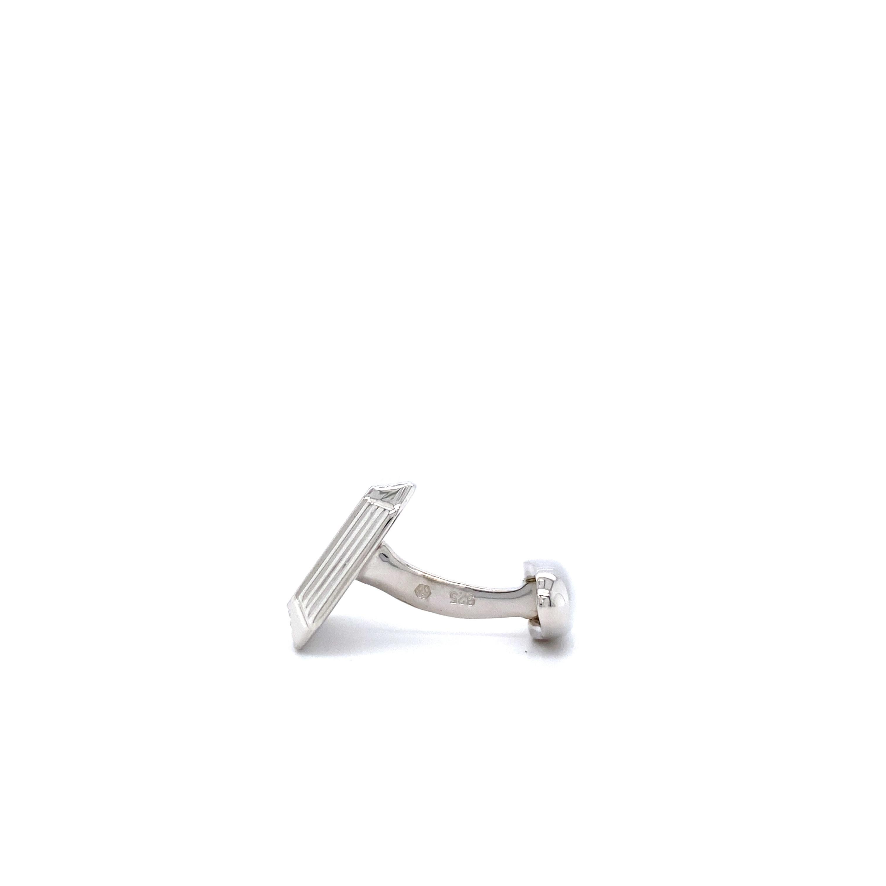 Hallmark Manschettenknöpfe aus Silber, rechteckiger 14 mm x 20 mm im Angebot 1