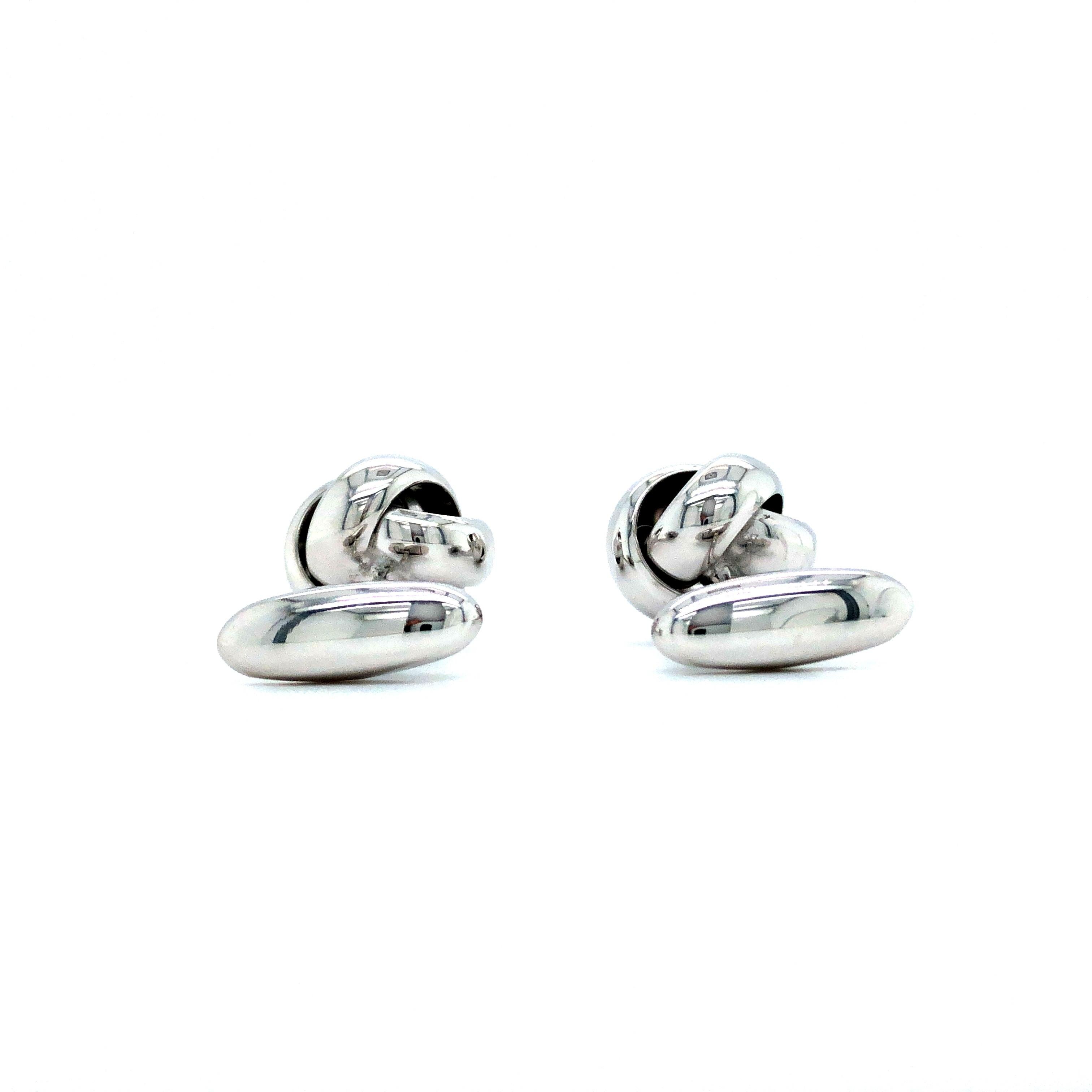 Hallmark Knoten Manschettenknöpfe in Silber für Damen oder Herren im Angebot