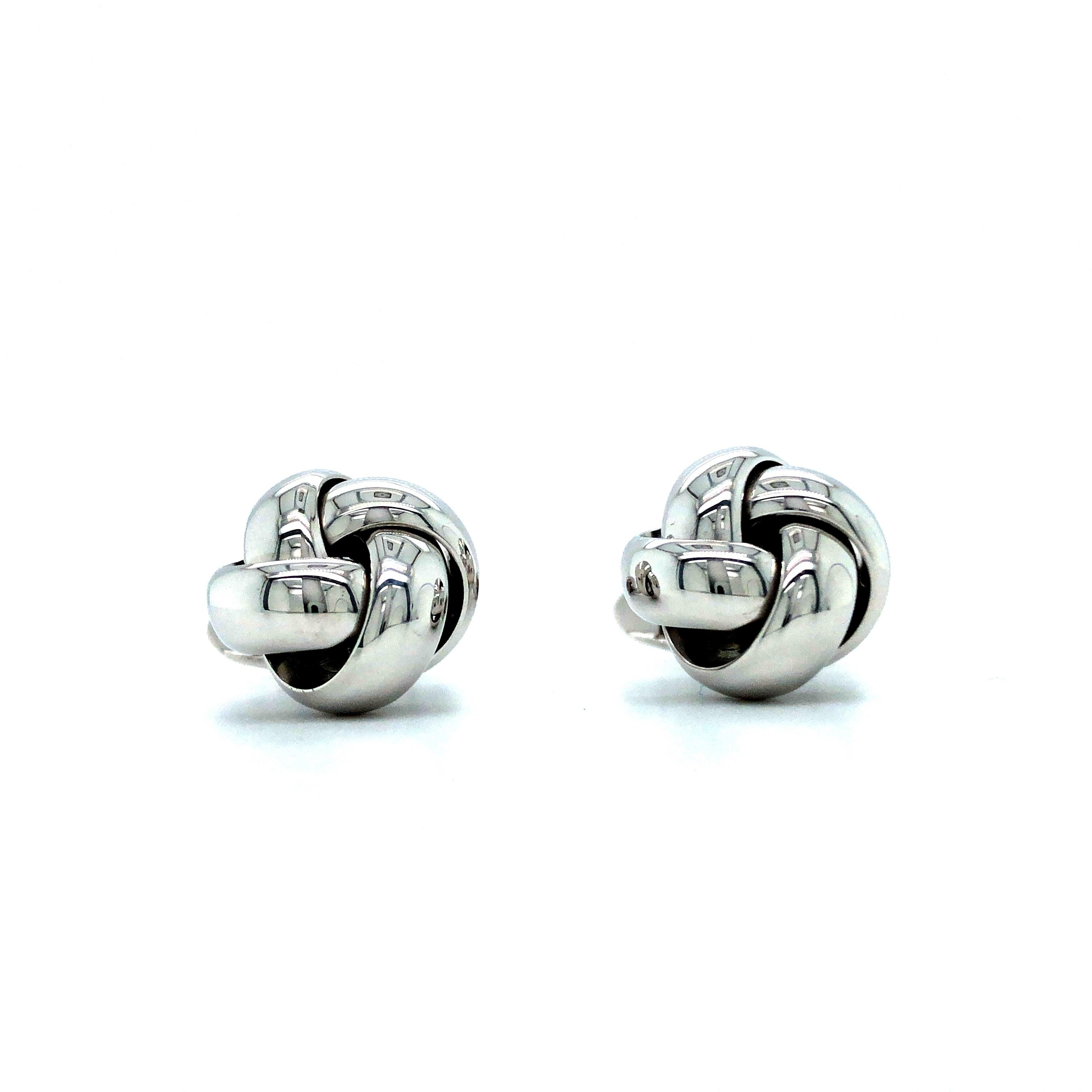 Hallmark Knoten Manschettenknöpfe in Silber im Angebot 2