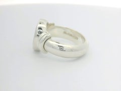 Hallmark Oval Signet Ring, 925/- Silver, Rose Quartz with Engraving