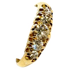 Hallmarked 1895 London 18K Fünf Stein Diamant Ring Größe 61/4