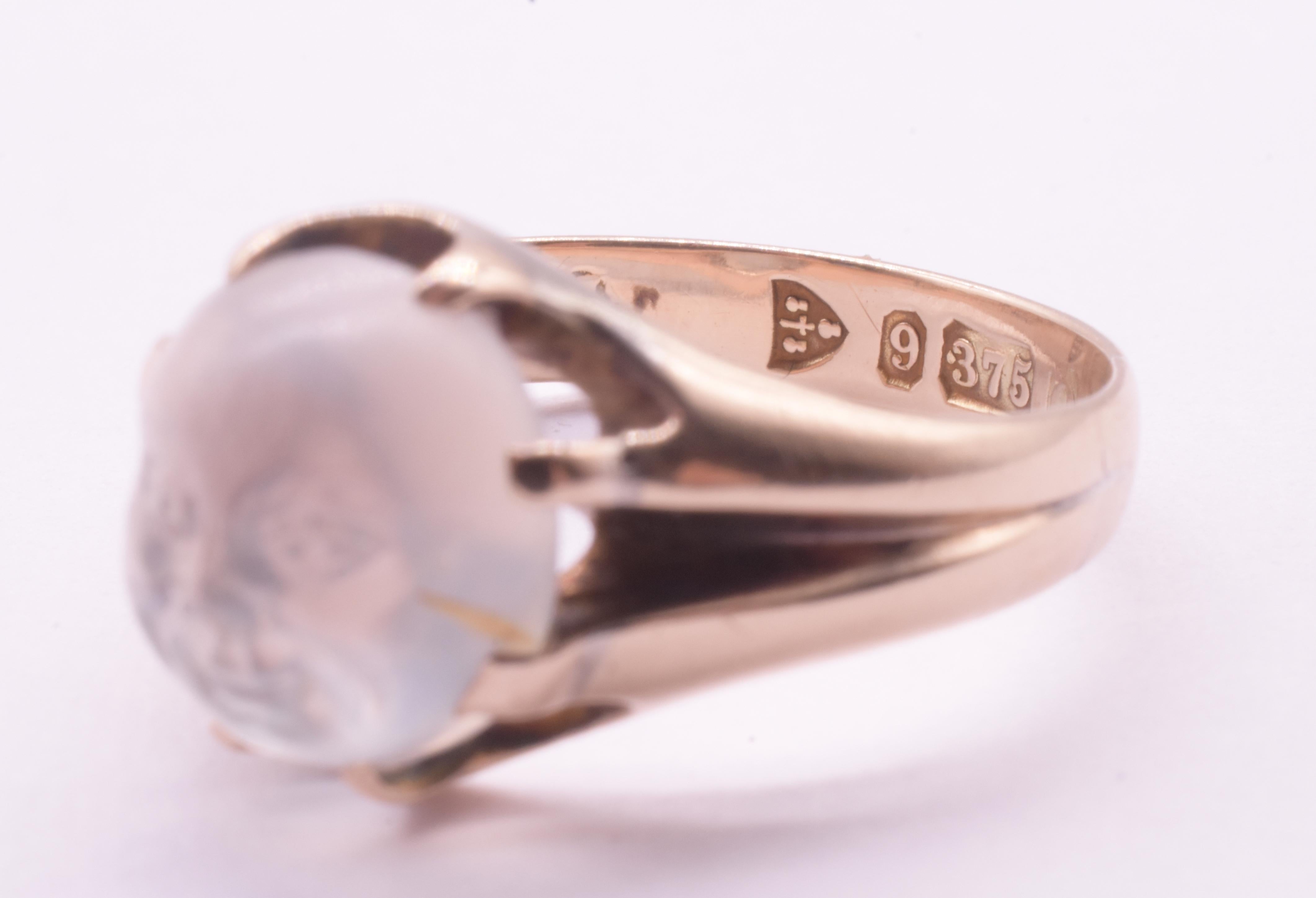 Cabochon Hallmarked 1897 Moonstone 