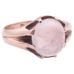 Hallmarked 1897 Moonstone "Man on the Moon" Ring