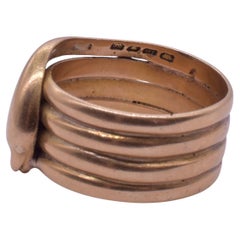 Hallmarked 1902 Five Coiled Chunky Serpent Ring