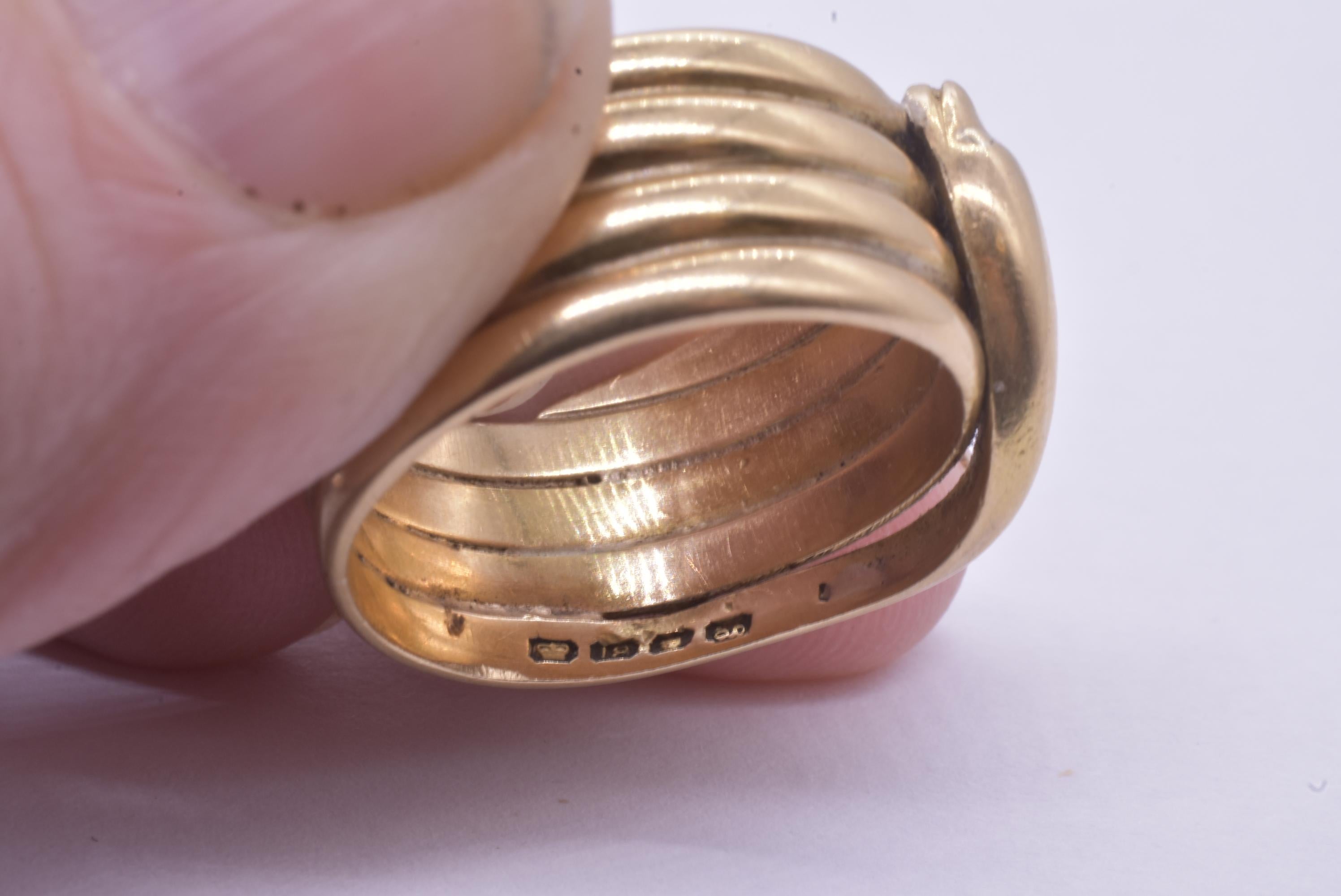 Anillo de cinco serpientes en espiral con sello de calidad de 1902 2