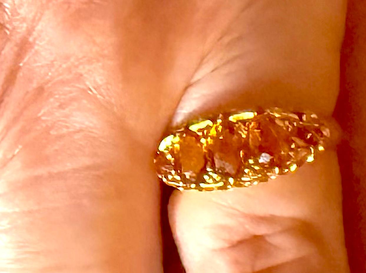 Anello a cinque pietre di citrino con marchio 1907 Birmingham 18K in vendita 5