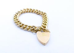 Hallmarked, Art Deco Period, 9k Yellow Gold, Curb Link Chain Bracelet
