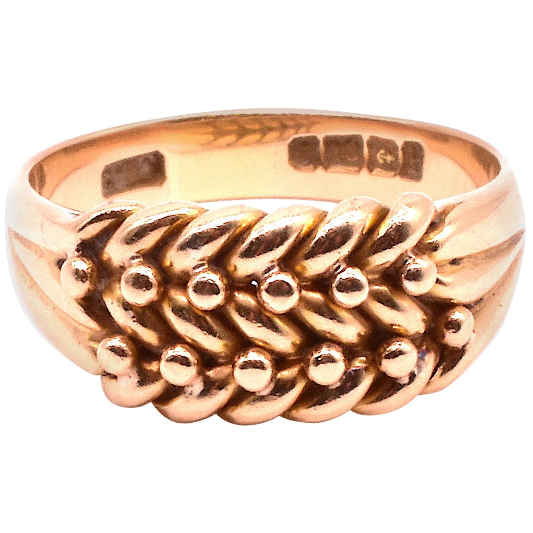 18Karat Plaited Keeper or Illusion Band, Hallmarked Birmingham 1904