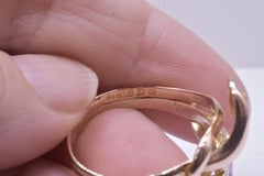 Hallmarked Birmingham 1907 9K Double Snake Ring w Garnet Heads