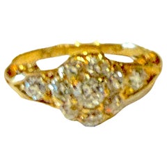 Anello con diamanti a grappolo a Birmingham 1946, 18 carati, con marchio di garanzia