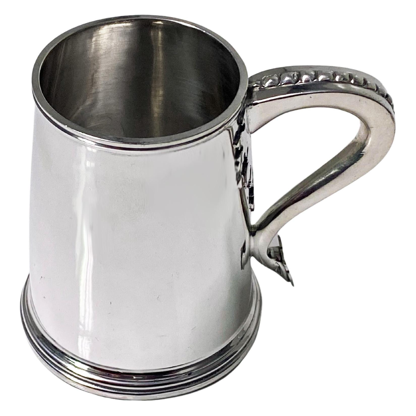 English Hallmarked Britannia Standard '.950' Silver Small Tankard Cup