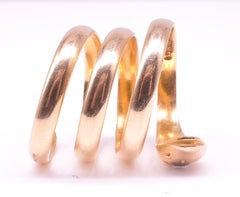 Hallmarked Chester 1895 18K Diamond Headed Coiled Serpent Ring