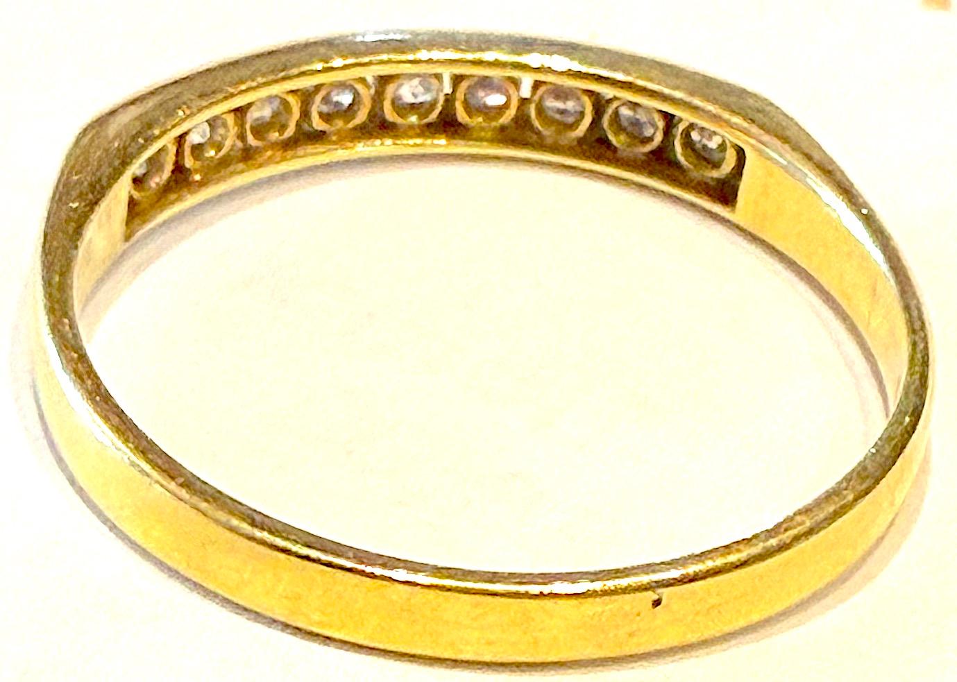 Anello a mezzo cerchio in oro giallo 18 carati con 9 diamanti taglio pieno, con marchio Glasgow 1912 in vendita 3