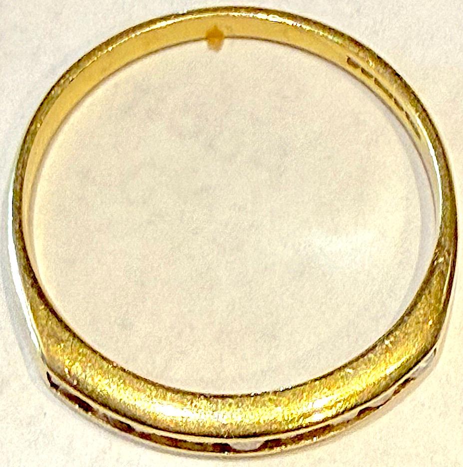 Vittoriano Anello a mezzo cerchio in oro giallo 18 carati con 9 diamanti taglio pieno, con marchio Glasgow 1912 in vendita
