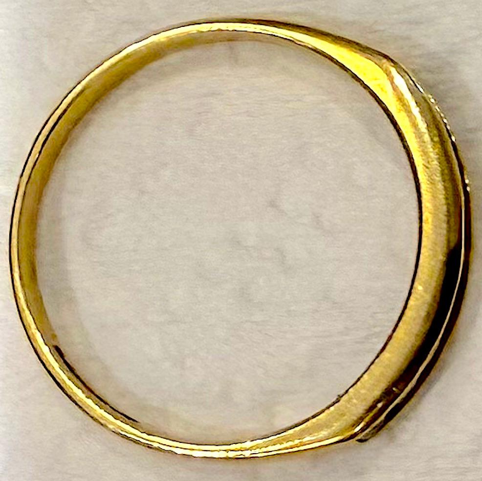 Anello a mezzo cerchio in oro giallo 18 carati con 9 diamanti taglio pieno, con marchio Glasgow 1912 In condizioni ottime in vendita a Baltimore, MD