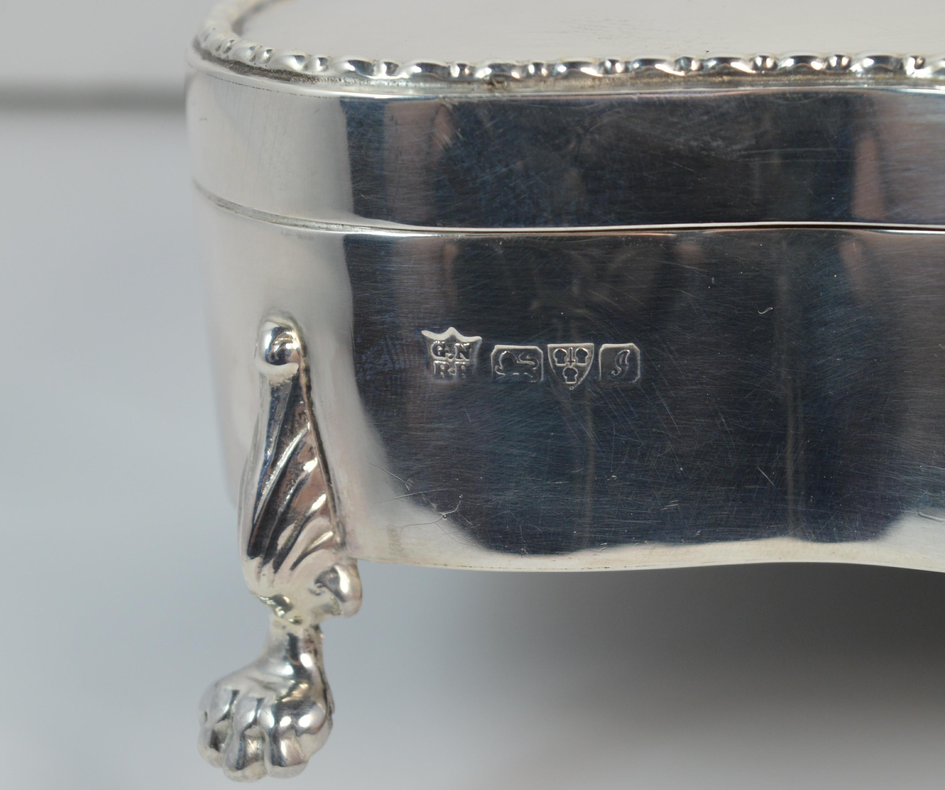 Hallmarked Edwardian Silver Jewelry Multi Ring Slot Box In Good Condition In St Helens, GB