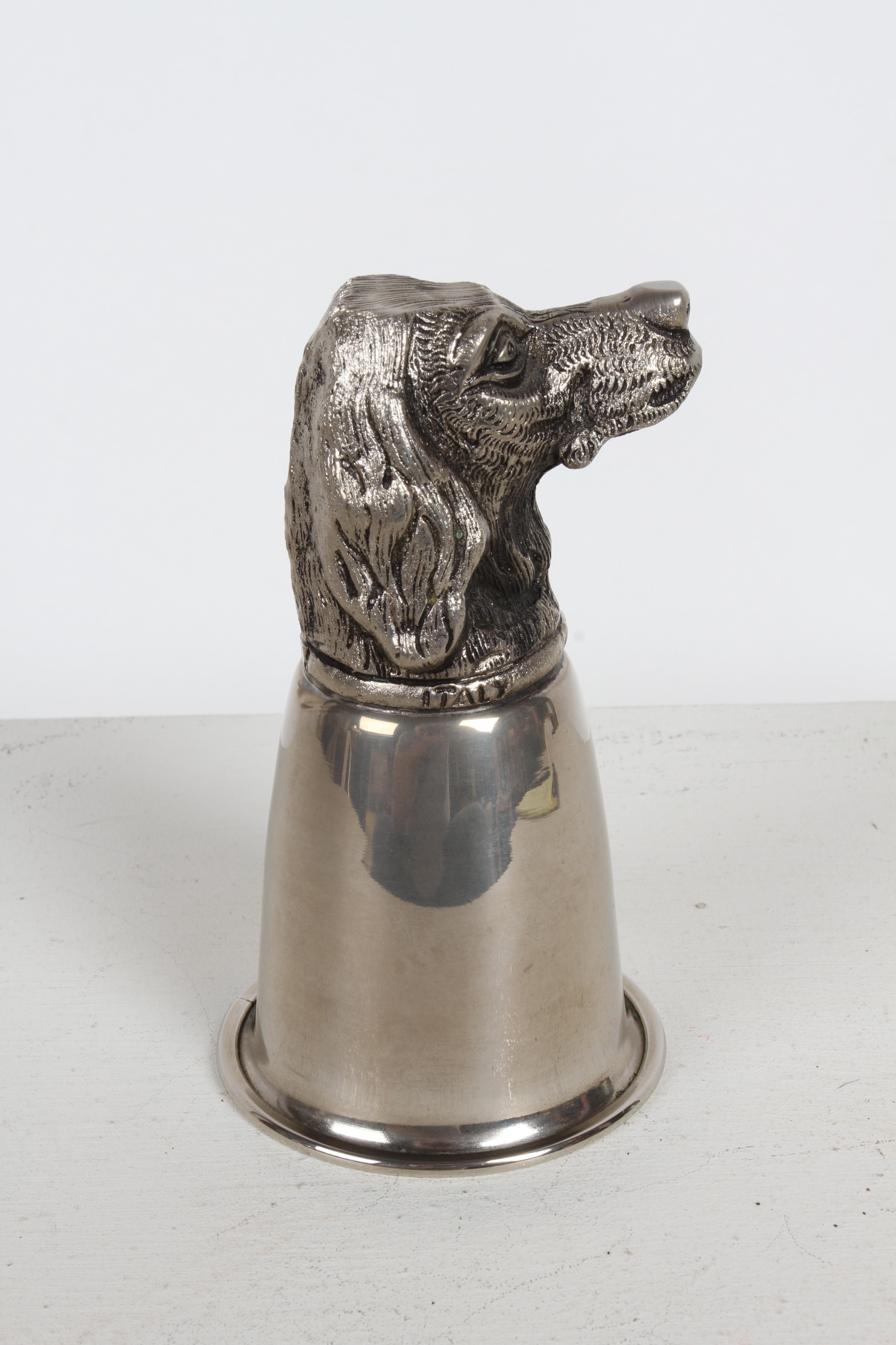 Armoire de bar à étrier « Dog Head » en métal argenté poinçonné Gucci - Italie - Hunt Club Bon état - En vente à St. Louis, MO