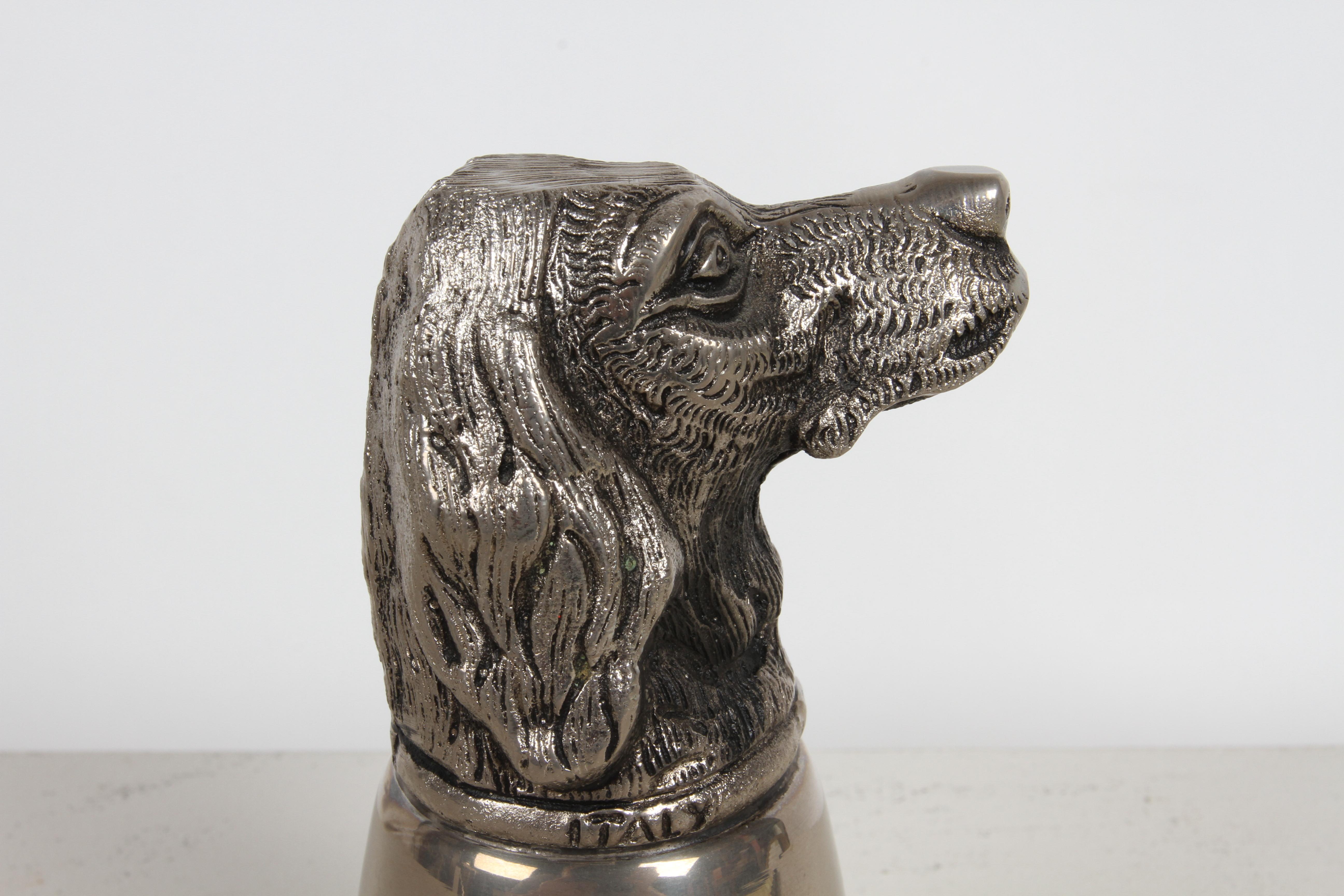 Métal Armoire de bar à étrier « Dog Head » en métal argenté poinçonné Gucci - Italie - Hunt Club en vente