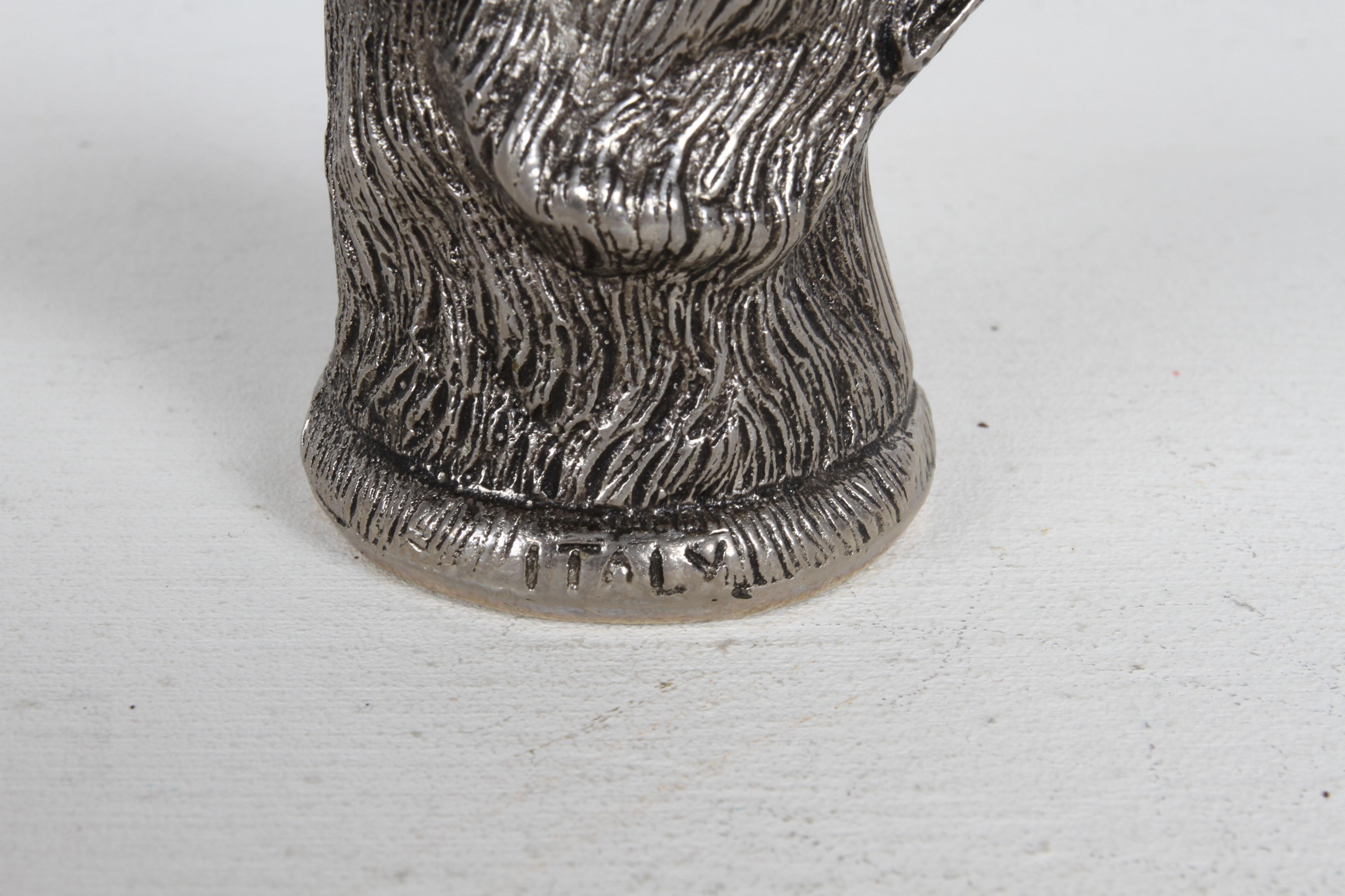 Hallmarked Gucci - Italien Silberblech „Fox Head“ Jagdflaschenöffner Barware, gestempelt  im Zustand „Gut“ im Angebot in St. Louis, MO