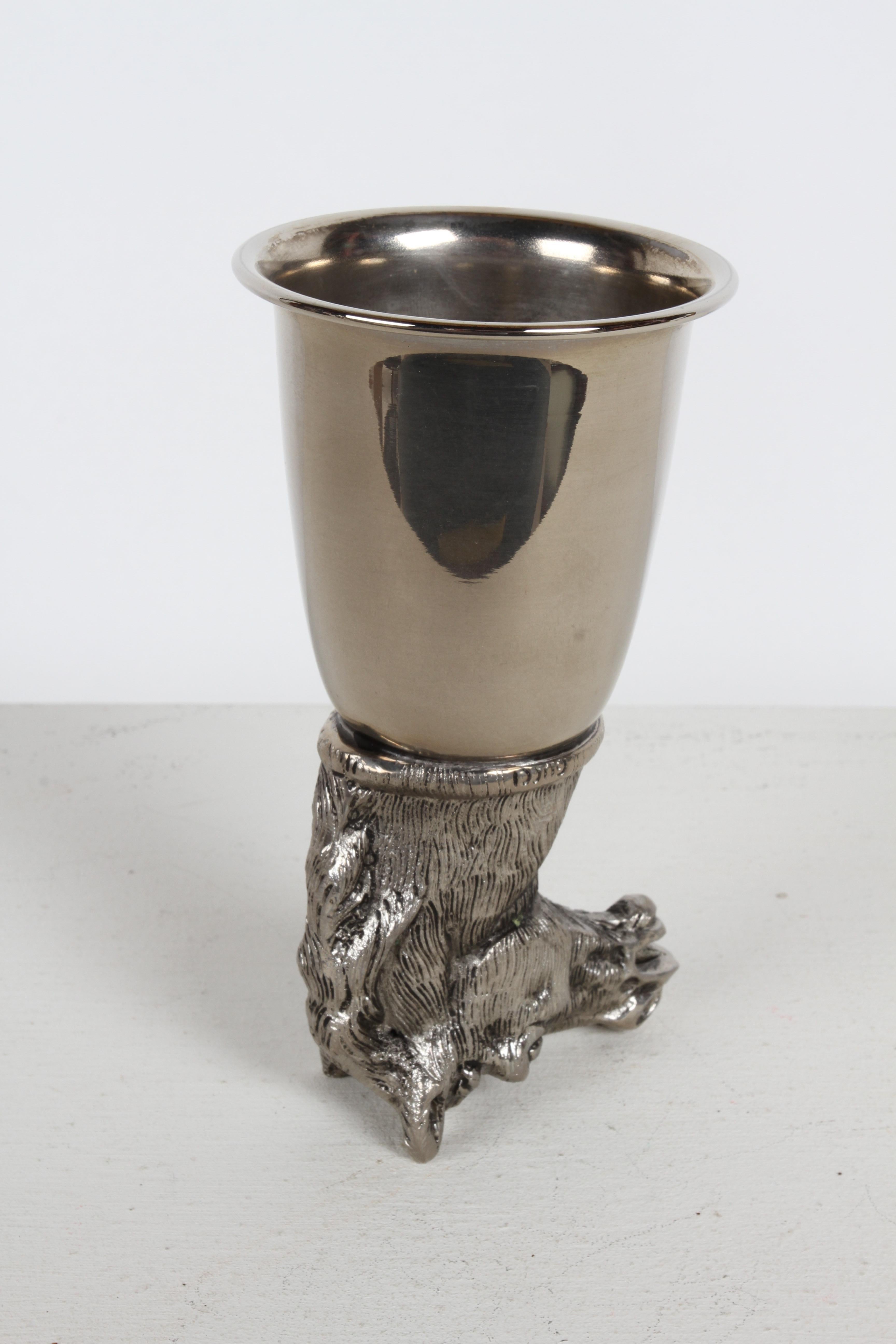 Hallmarked Gucci - Italy Silver-Plate Horse Head Stirrup Cup Barware - Hunt Club For Sale 11