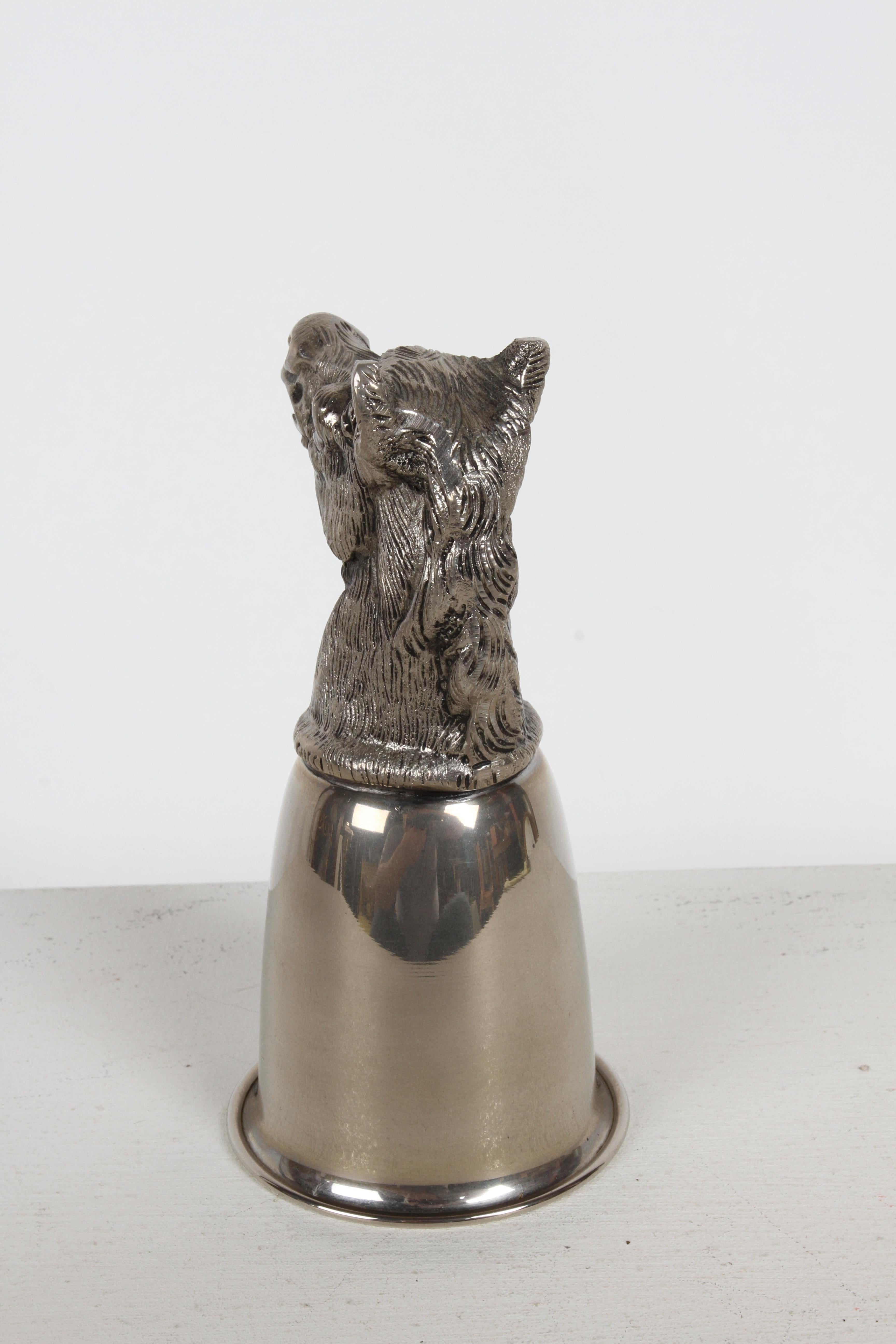 Hallmarked Gucci - Italy Silver-Plate Horse Head Stirrup Cup Barware - Hunt Club In Good Condition For Sale In St. Louis, MO