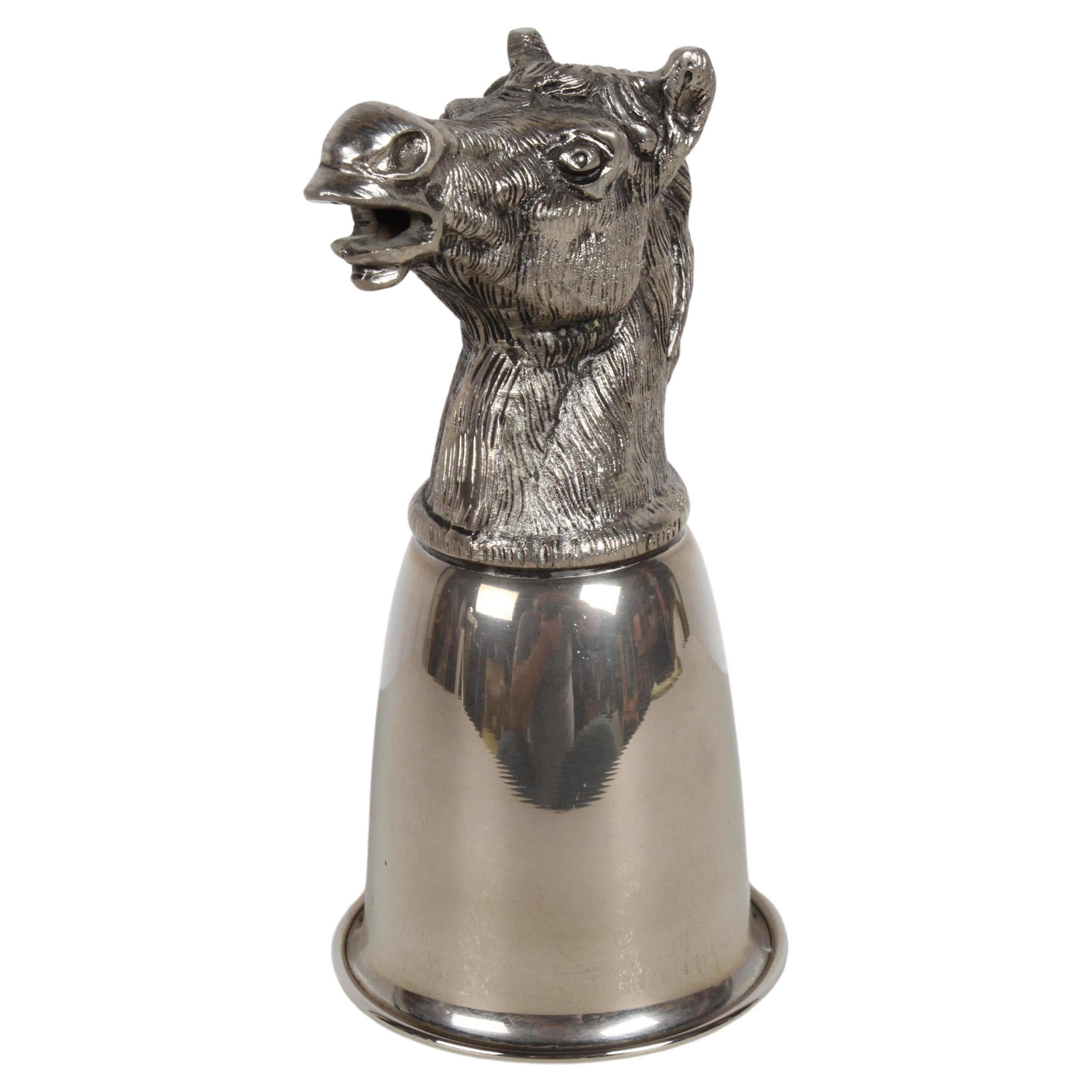 Gucci - Italie - Vaisselle de bar en métal argenté avec étrier en forme de tête de cheval - Hunt Club en vente